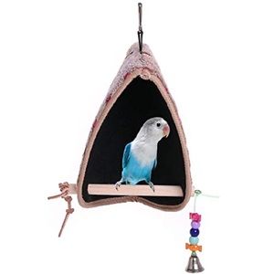 Plush Hanging Hut, Tent, Nest, Parrot Stand -  Hanging Birdhouse for parrot